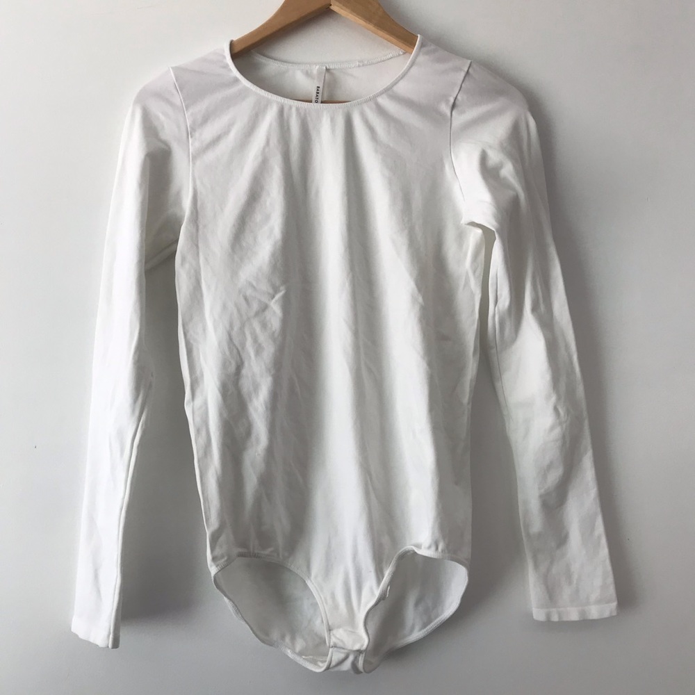 Aritzia Babaton Long Sleeved White Bodysuit
